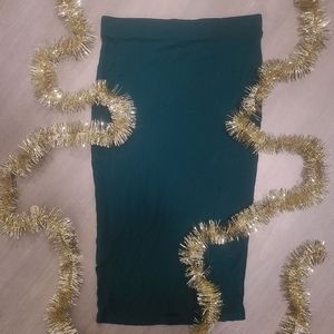 Forever 21 green midi bodycon skirt